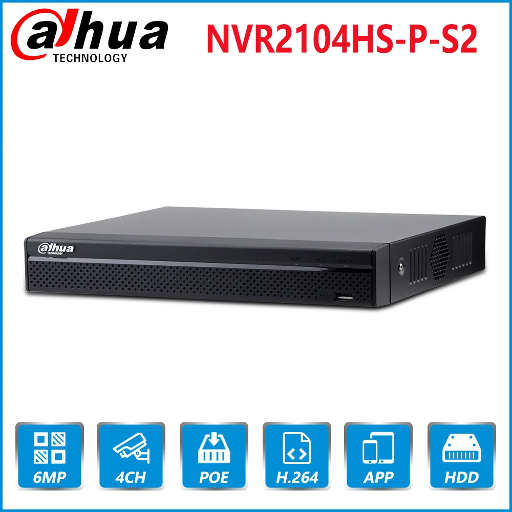 Сетевой видеорегистратор Dahua Английский Оригинальный NVR2104HS P S2 4 канальный POE NVR