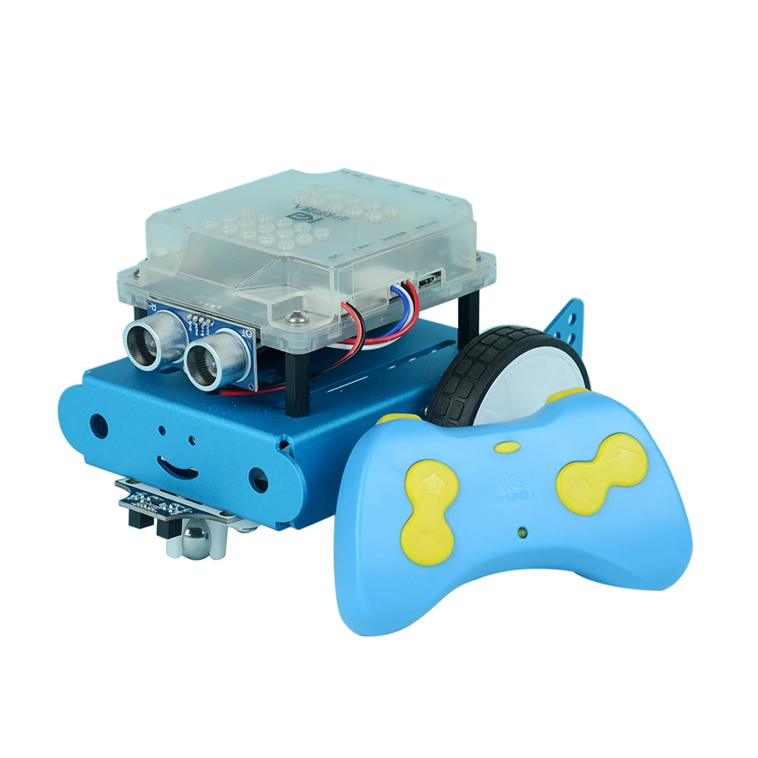 

Robot DIY Obstacle Avoidance Car Graphic Programming Steam Scratch Educational Learning Kit With RC Handle - Technology Blue