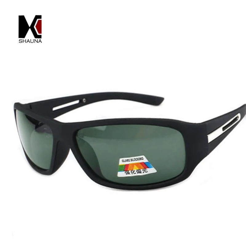 SHAUNA Fashion Glare Blocking Sunglasses Brand Designer Men Polarized