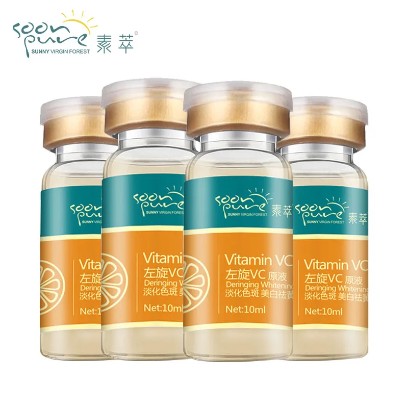 

SOONPURE 4pcs VC Whitening Serum Face Cream Removing Freckle Speckle Fade Dark Spots Ageless Skin Care Face Anti Winkles Beauty