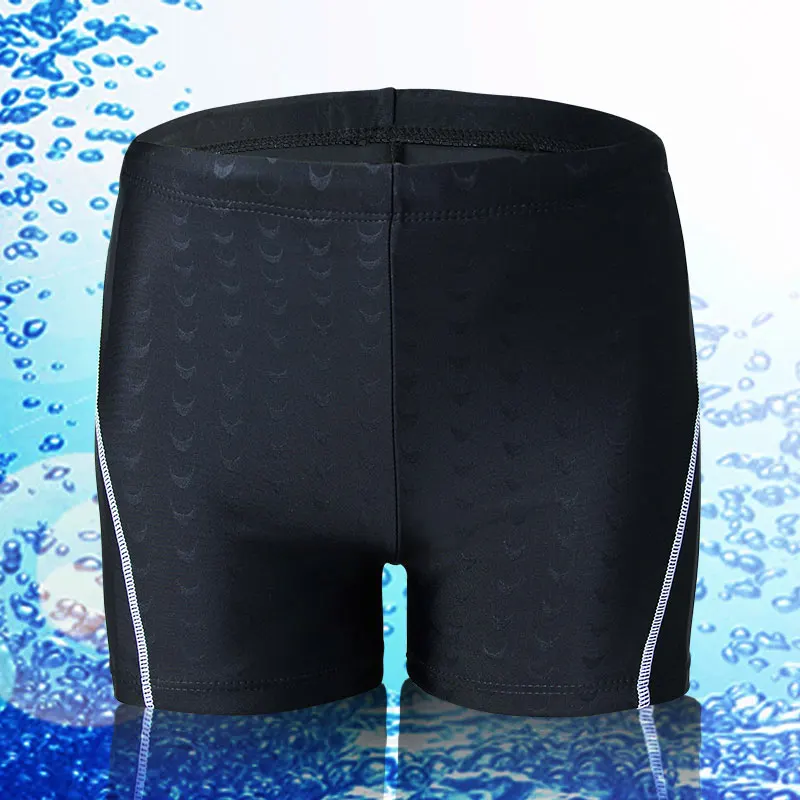 Для мужчин Профессиональный Sharkskin Водонепроницаемый плавки Спортивная Серфинг Плавание Training мужские плавки - Цвет: Черный