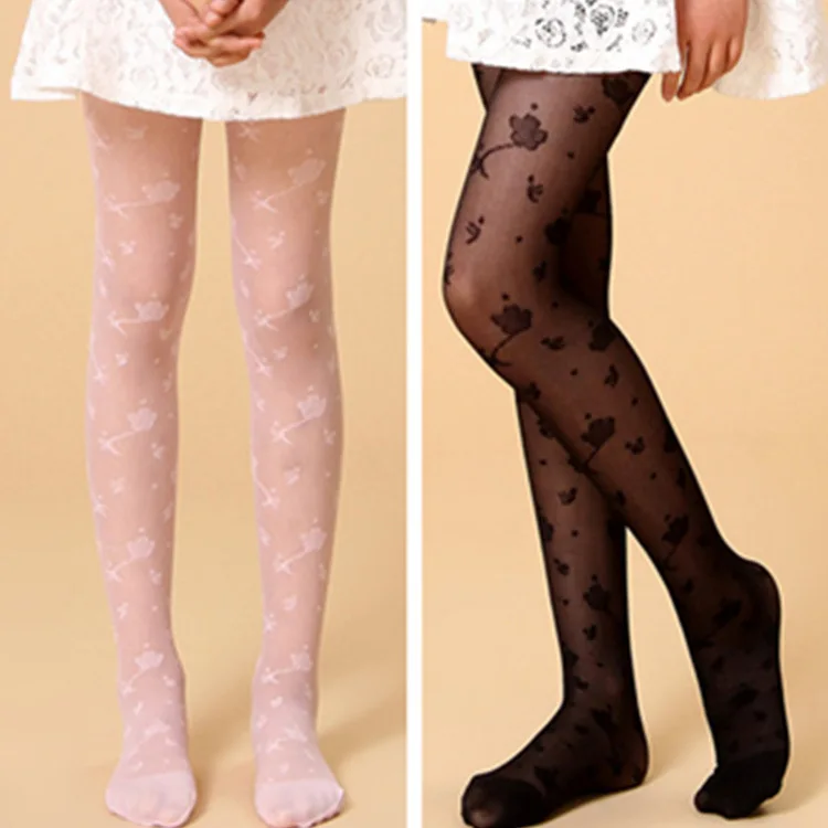 

High Quality Sweet Girls Tights Dance Pantyhose Slim Rose Girl Stockings Cotton Kids Clothes Autumn Spring Cute Pantyhose