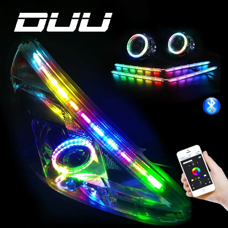 DUU Lamp Car Styling Led RGB Strip Lights Colors Colorful Car Interior Decorative With