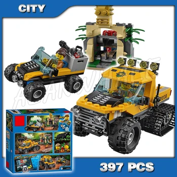 

397pcs City Explorers Jungle Halftrack Mission Waterfall 10710 Model Building Blocks Children Toys Bricks Compatible with Lago