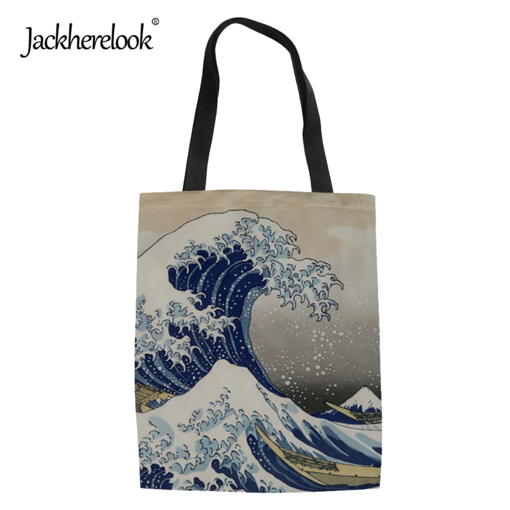 

Jackherelook 2019 Women Shopper Bags Fashion Painting Printing Large Female Storage Messenger Bags Woman Shopping Canvas Eco Bag