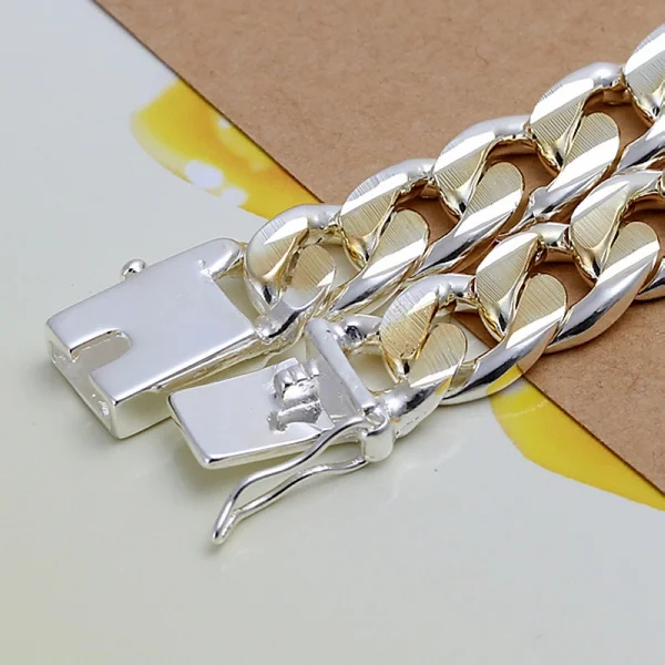 Красивый Модный Элегантный серебряный мужской браслет 10 ММ золотого цвета высокого качества классические ювелирные изделия H091