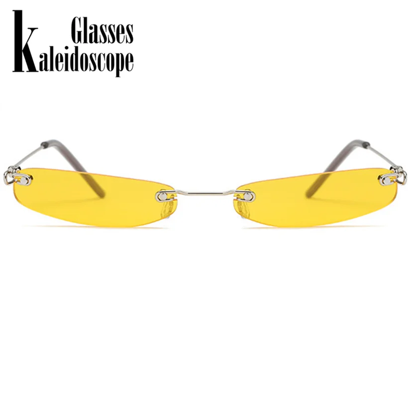 Калейдоскоп очки для женщин и мужчин солнцезащитные очки маленькие узкие солнцезащитные очки ретро прямоугольные брендовые дизайнерские женские без оправы Сверхлегкие