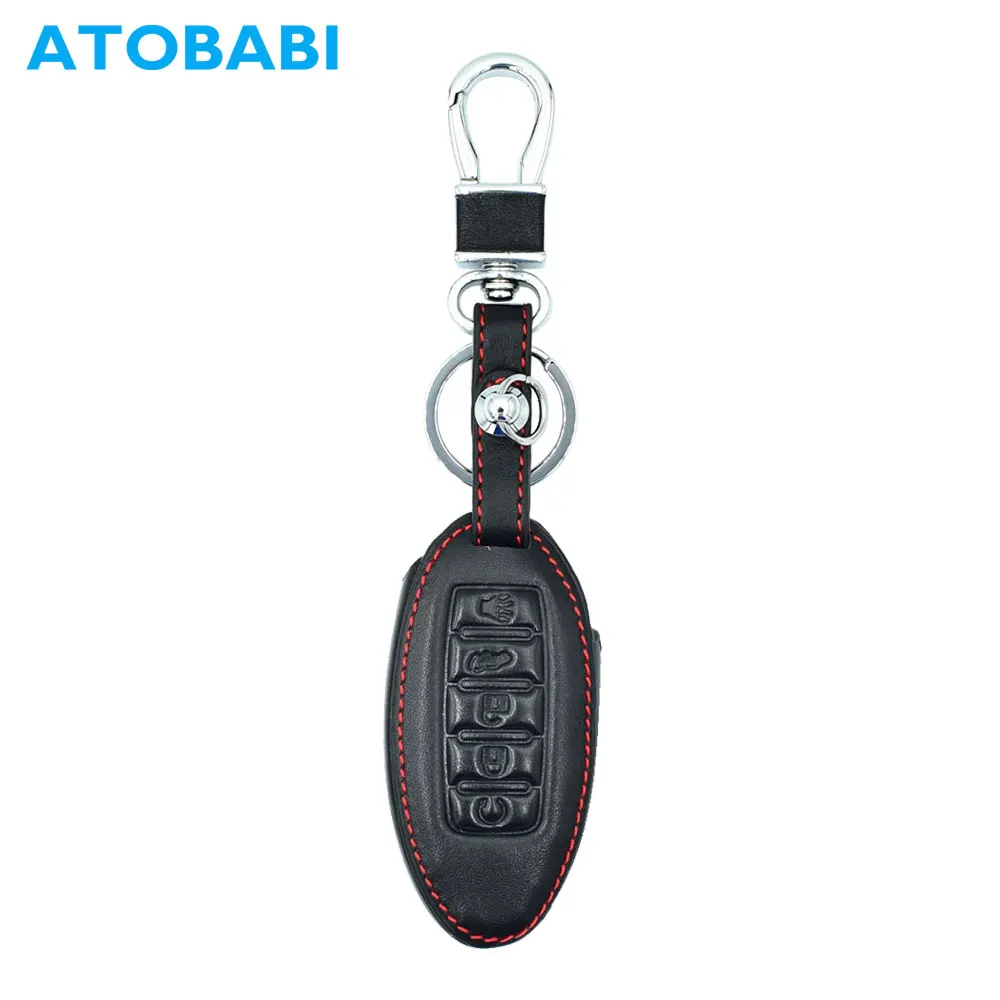 ATOBABI 5 кнопок кожаный чехол для ключей автомобиля брелок Nissan Murano 2016 2017 Altima Maxima Infiniti
