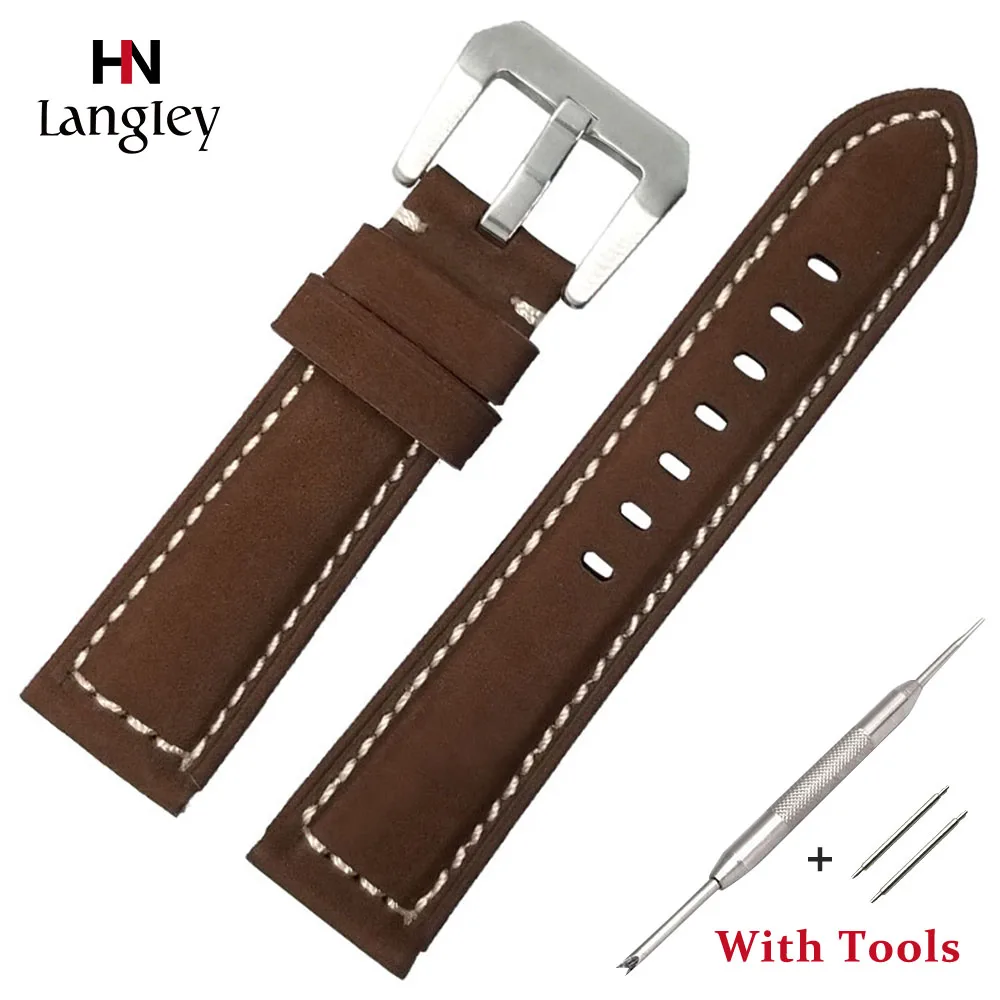 Handmade Waterproof Leather Watch Band For Men Women Wristwatch Straps