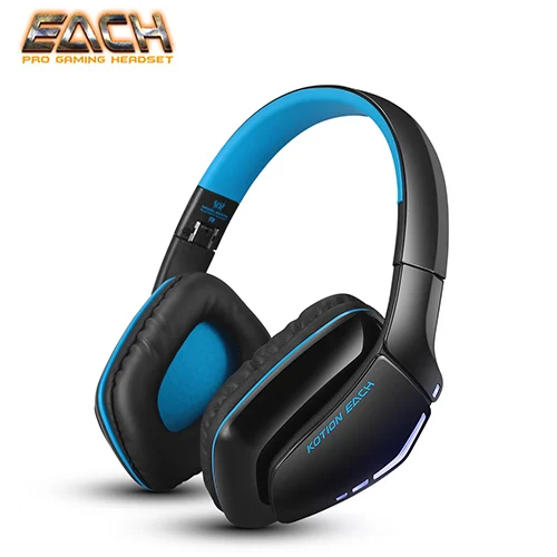 KOTION EACH Earphones Wireless Bluetooth Headset Sport Stereo Headphone For Phone Wireless Gaming Headset Bass HIFI Microphone - Цвет: B3506 blue