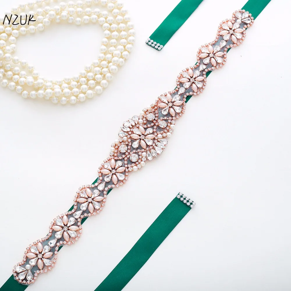 Crystal Wedding Belt Rhinestone Diamond Bridal Belt Rose Gold Wedding