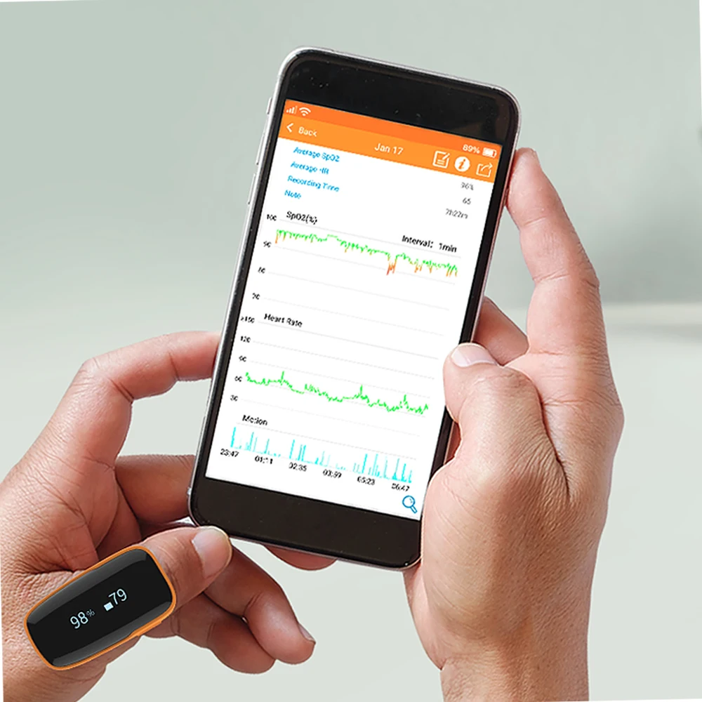 Портативный умный Пульсоксиметр вибрации для iOS и Android непрерывный мониторинг кислорода в крови и пульса