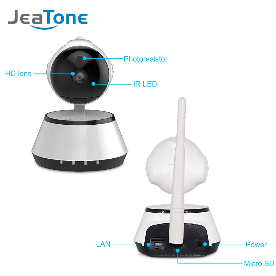 JeaTone Home Security IP 720P HD Mini Camera Wireless Smart WiFi Network Camera WI-FI Audio Record Surveillance Baby Monitor