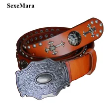NEUE Niet punk wind leder gürtel gürtel für männer schnalle phantasie vintage jeans cintos masculinos ceinture homme
