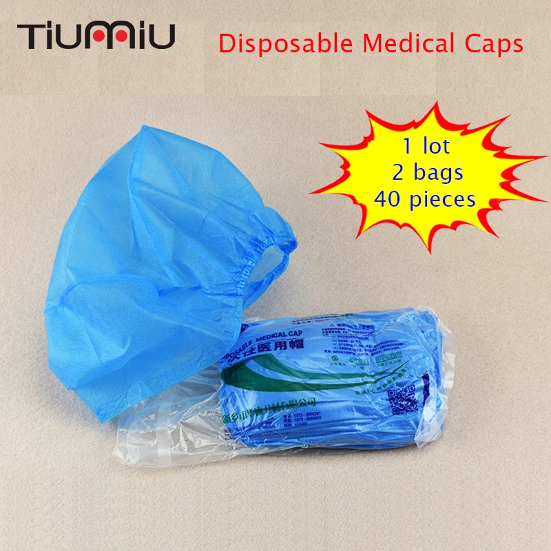 

40pc/2bag/lot Disposable Medical Cap Clinic Hospital Dental Surgical Caps Laboratory Pharmacy Doctor Nurse Dust-proof Scrub Caps
