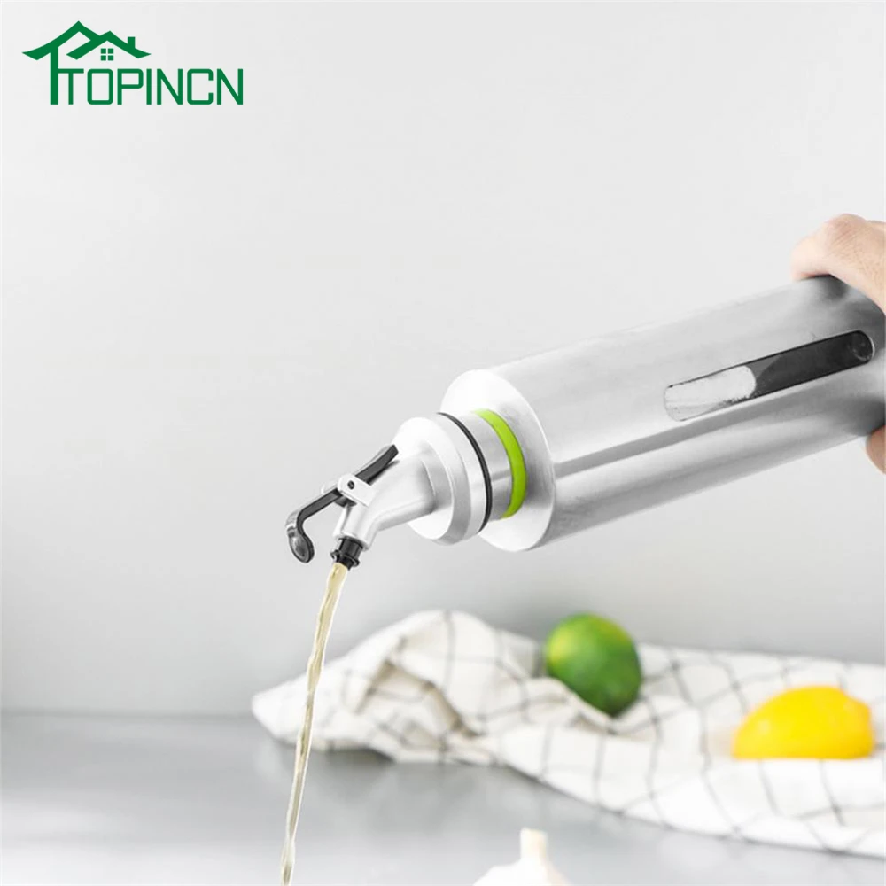 

TOPINCN Cooking Seasoning Bottle Dispenser Sauce Bottle Stainless Steel Storage Bottles Oil and Vinegar Creative Kitchen Tools