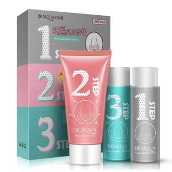 3Pcs/Set BIOAQUA Face Care Suction Black Mask Facial Mask Nose Blackhead Remover Peeling Peel Off Black Head Acne Treatments face care suction black mask facial mask nose blackhead remover peeling peel off black head acne treatments face care