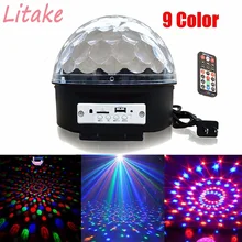 Litake Led RGB Ball Light Upgrade 9 Color Bluetooth Music with Music Crystal Magic Effect Ball Light DMX Disco Dj Stage Light