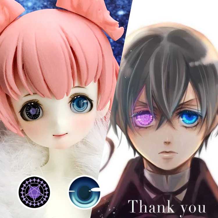 

1 Pair Cos Black Butler Ciel BJD Eyes 14mm 16mm 18mm 20mmFor 1/3 SD BJD Doll Accessories Eyeballs Toys For Children