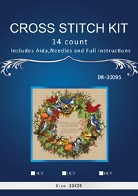 

Top Quality Beautiful Lovely Counted Cross Stitch Kit All Hearts Go Home For Christmas Love Flower Bird Wreath dim 0413