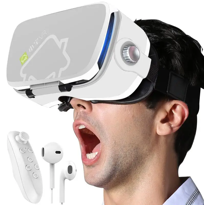 xiaozhai huihui 3D Virtual Reality Glasses with Bluetooth Gamepad controller VR Headset helmet cardboad for smartphones | Электроника