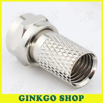 

20pcs/lot Copper Metric Self Tightening F Head 75-5/RG6 Connector 4 Shielded Cables
