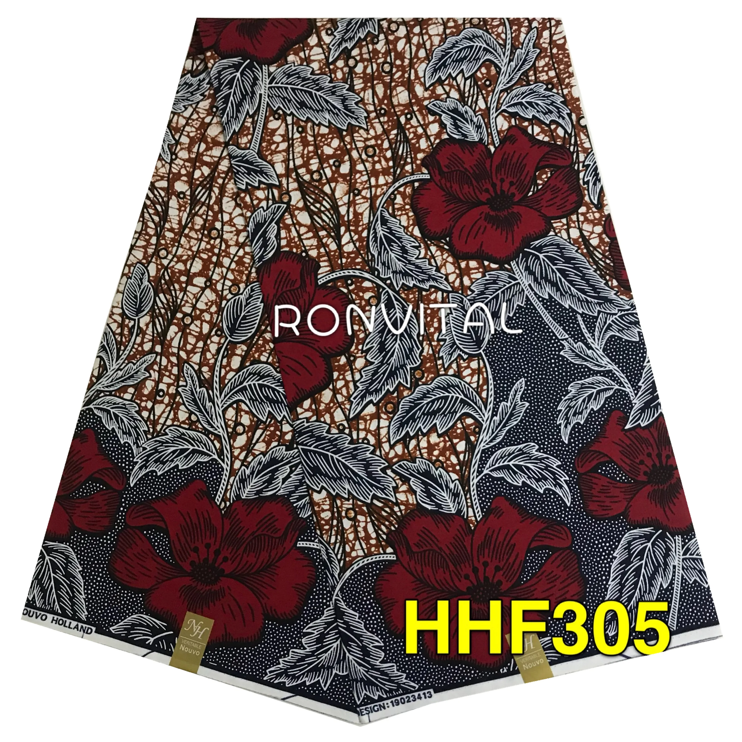 

RONVITAL OFFICIAL STORE HOLLAN WAX HIGH QUALITY GHANA FABRIC 100% COTTON PRINT MATERIAL DIY FABRICS 6YARDS/LOT FREE SHIPPING