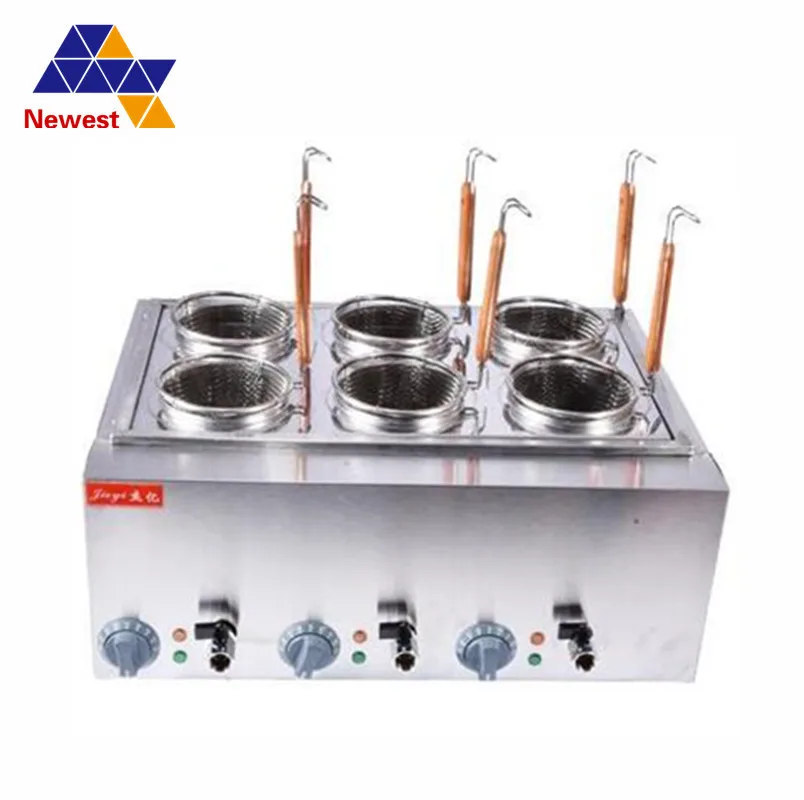 Newest noodle cooking machine ,6 basket pasta boiler noodles cooking