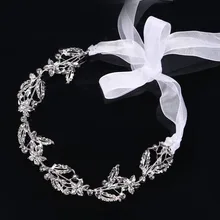 Lace Classic Rhinestone Crystals Soft Headband Hair Chains Head Chain Bride Wedding Hair Jewelry Accessories Fishoin SL