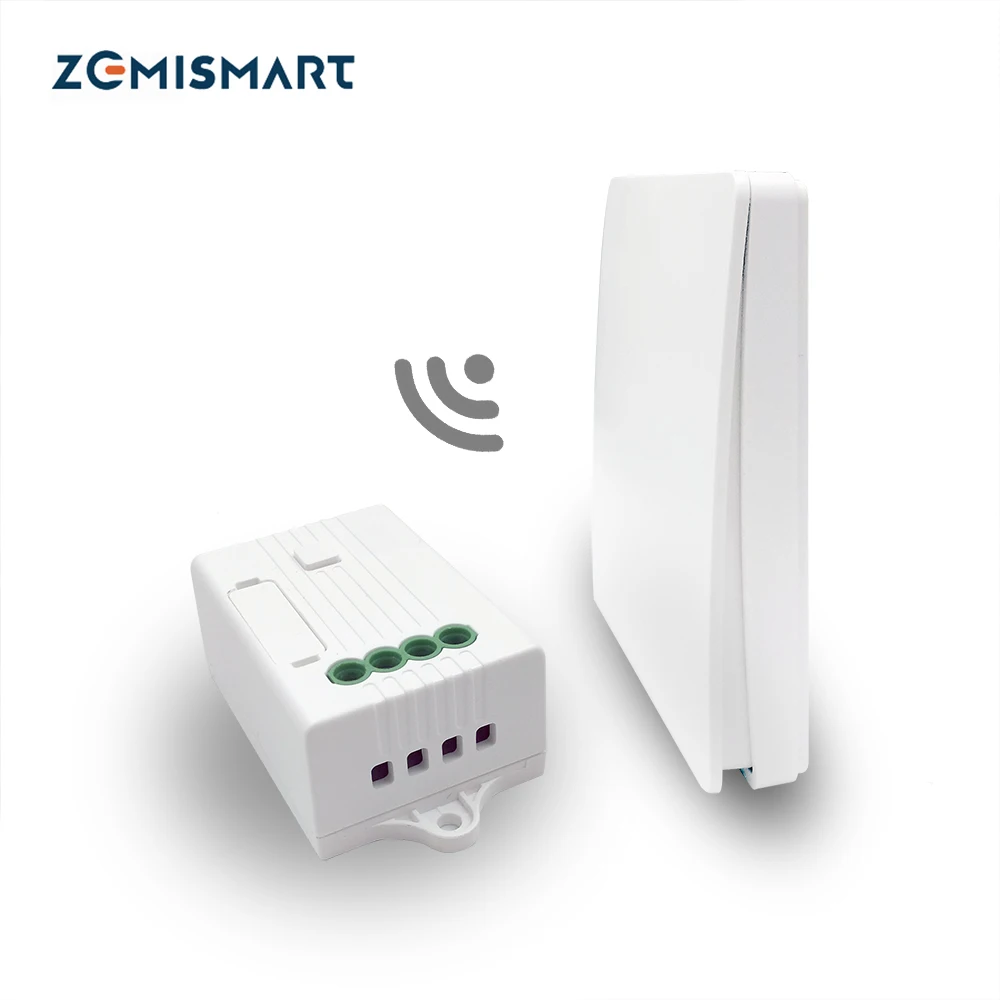 Comprar Zemismart Alexa Echo Google Home Control de voz interruptor de pared inalámbrico cinético No necesita batería para ventilador de techo con bombilla halógena