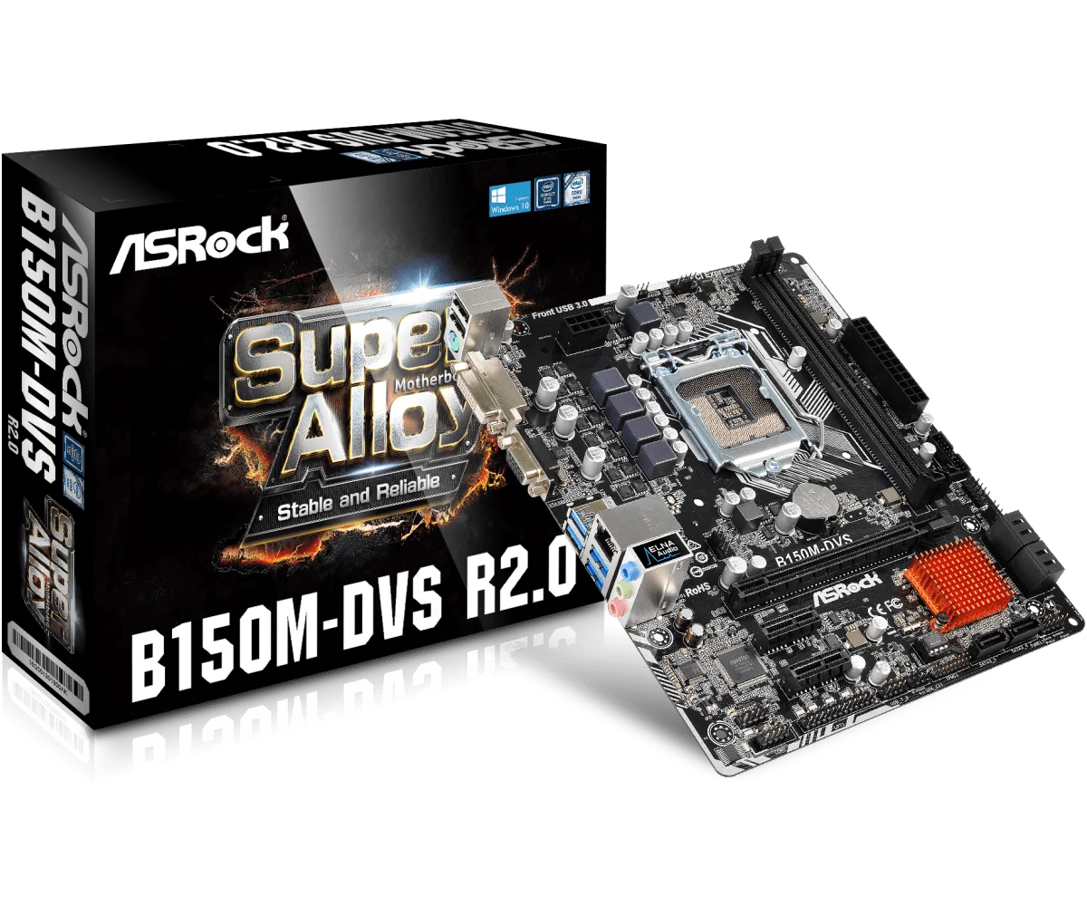 Asrock B150M-DVS Desktop Motherboard B150 Socket LGA 1151 i3 i5 i7 DDR4 32G SATA3 USB3.0 VGA DVI Micro-ATX Asrock B150M-DVS Desktop Motherboard B150 Socket LGA 1151 i3 i5 i7 DDR4 32G SATA3 USB3.0 VGA DVI Micro-ATX