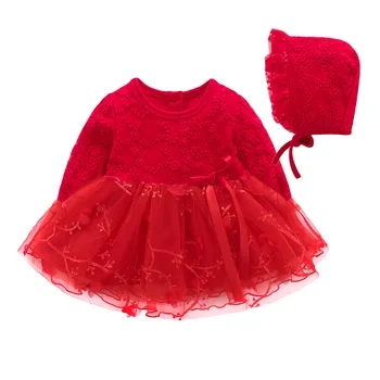 

Baptism Baby Girls Dresses For 1st Birthday Long Sleeve Baby Girl Christening Gowns Newborn Party tutu Dresses 3 6 9 12M Clothes