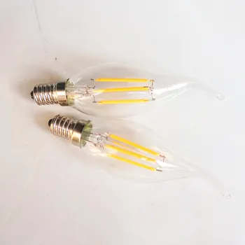 

LED tungsten filament lamps Glass mask 360degree light 2W 4W LED Candle Bulb Light E12 AC110V Warm White Free shipping