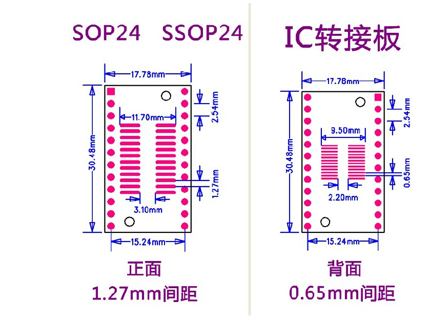 20 шт. SOIC24 TSSOP24 SSOP24 SO24 SOP24 отложным воротником DIP24 IC адаптер гнездо/адаптер пластина PCB подходит для IC Разъем