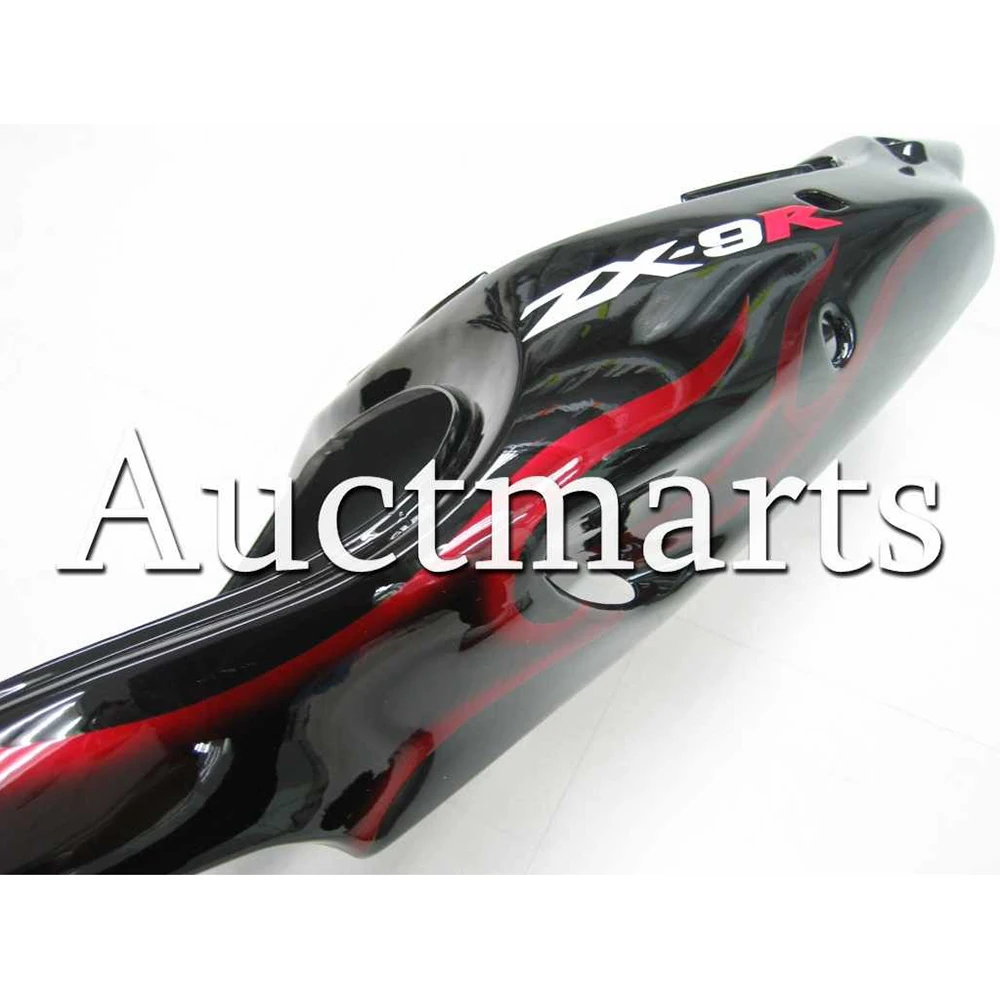 Черный Красный Пламя Aftermarket Кузов комплект ZX9R 2000 2001 мотоциклов обтекателя Для