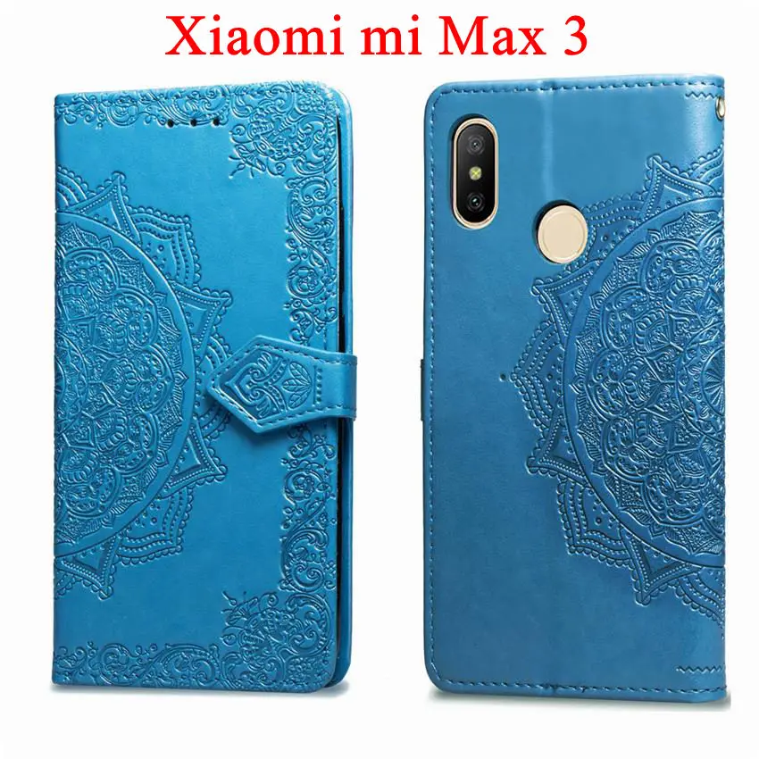 Xiaomi Mi Max 3 Case Mi Max 3 Case Flip PU Leather Phone Case Xiaomi Mi Max 3 Screen Protector Mi Max3 Global Version Full Cover