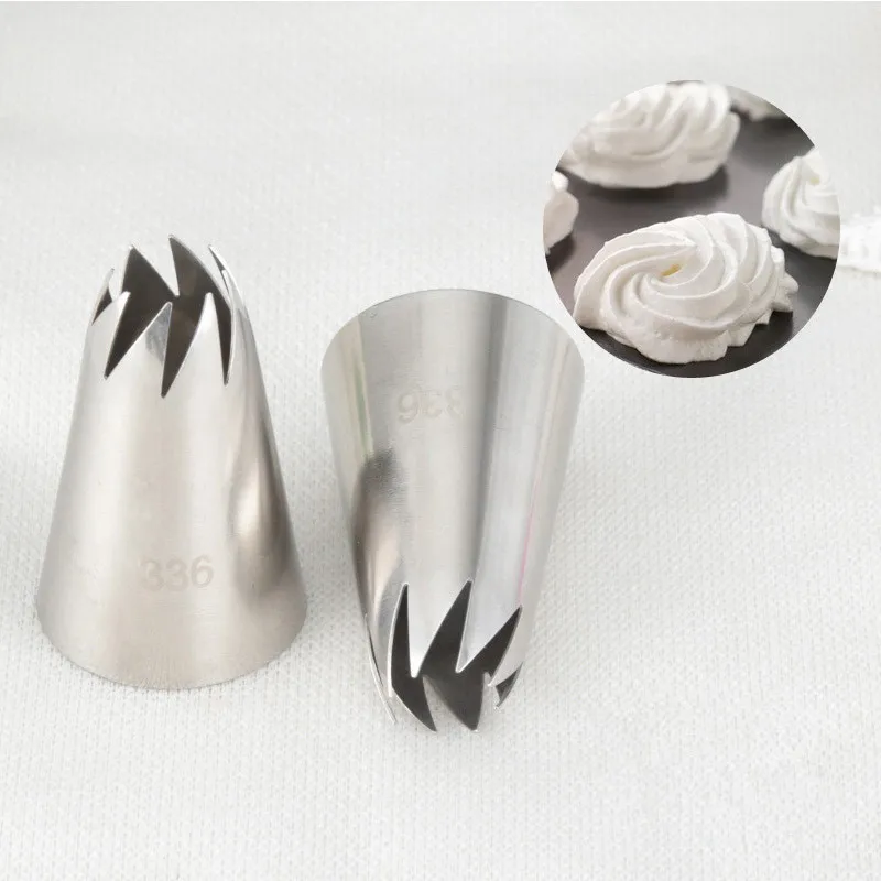 

Uroomee 336# Large Metal Cake Cream Decor Tips Set Stainless Steel Icing Piping Nozzles