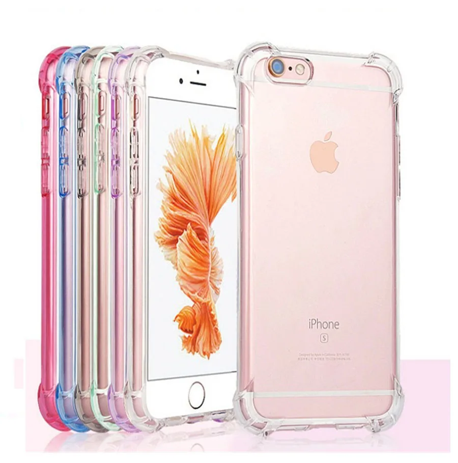 

Full Protect Anti-knock TPU Silicone Case For iPhone X 8 7 6 6S Plus 5 5S SE XR XS MAX Transparent Back Cover For iPhone 7 CASE