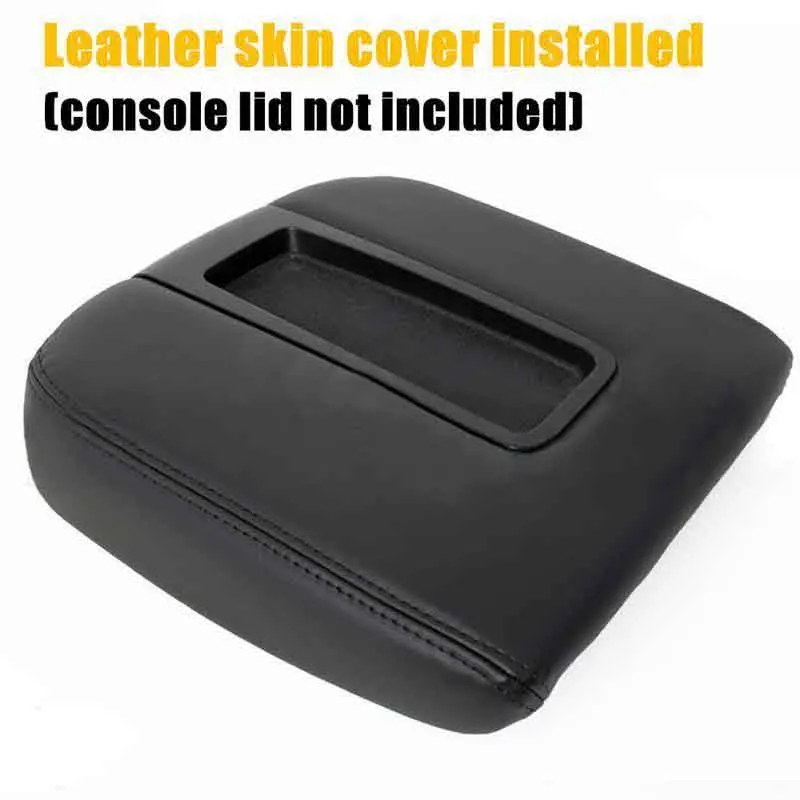 1pcs  Black Car Center Console Lid Armrest Cover Leather for Chevy Tahoe G-M-C Sierra