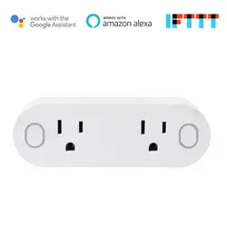 OOTDTY Smart Plug Wi-Fi Remote Управление двойной нам таймер розетки без Hub Энергосбережение предоставить нам двойной Plugs-Y1QA