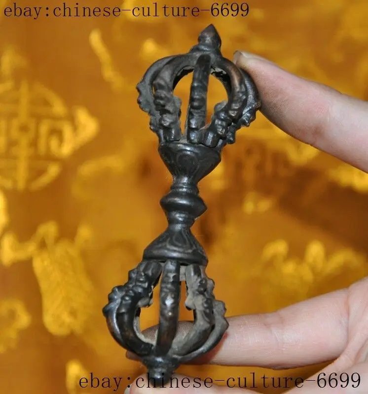 4 &quotСтарый тибетский буддизм Бронзовая Phurpa Dorje Pestle Vajra Talismans FaQi|Статуи и