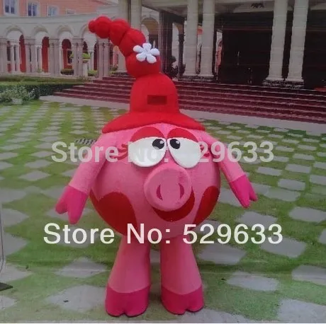 Smesharik nyusha Mascot Costume pink pig Advertising Costume adult size Smesharik nyusha Mascot Costume free shipping