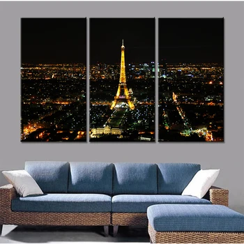 

New 3 Pieces/sets Canvas Art Canvas Paintings 3 Panels Paris Night View Nordic Decorations For Home Wall Art Prints Canvas