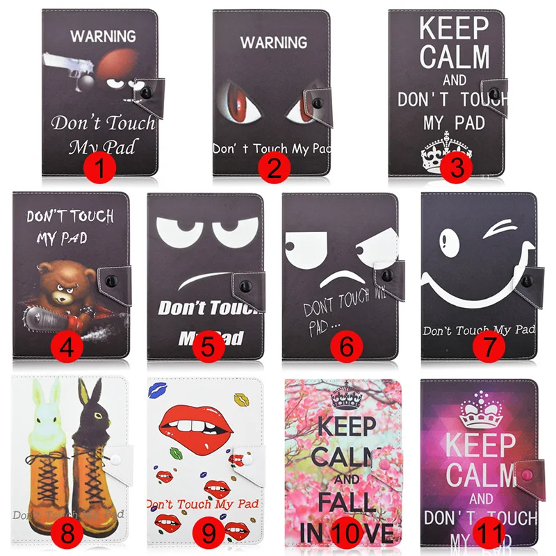 

Universal Flip PU Leather Adjustable Stand Case on Tablets Compact Cover Cases For 10 Inch Tablet PC-don t touch my pad