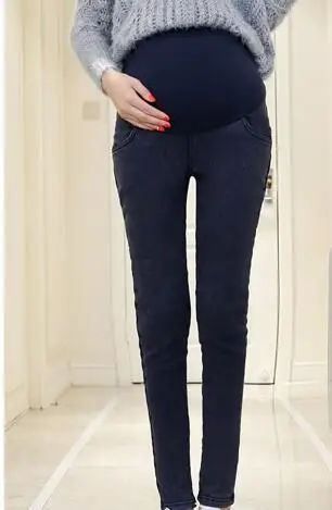 Зимние джинсы для беременных женщин; брюки; бархатные утепленные брюки для беременных; Одежда для беременных