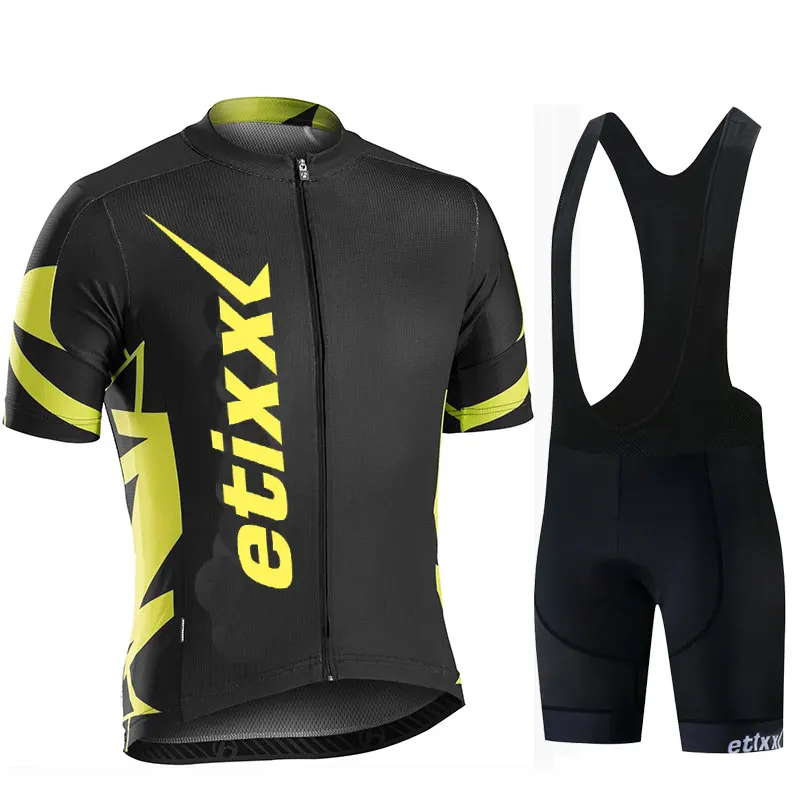 Лето etixxl команда Велоспорт Джерси быстросохнущая Ropa Ciclismo велосипед для мужчин Одежда дышащая гелевая прокладка нагрудник короткие наборы - Цвет: cycling set 4
