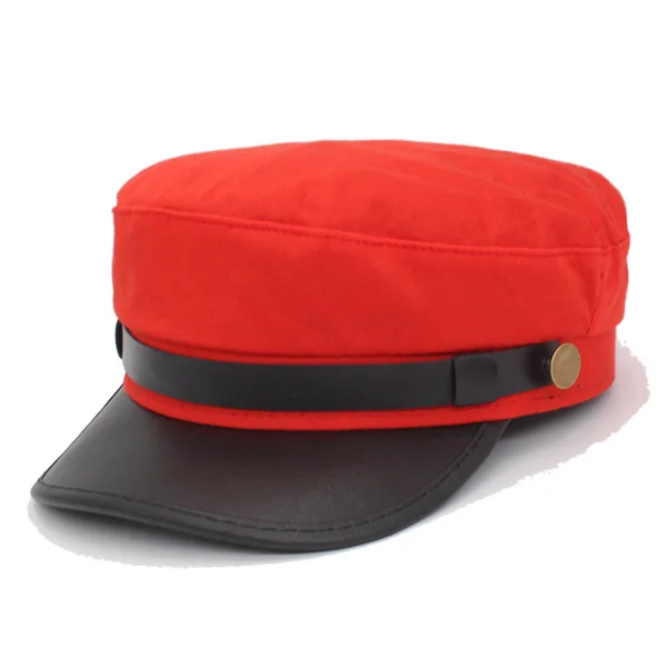 AETRUE модные шапки в стиле милитари для женщин Gorras из искусственной кожи одноцветные Восьмиугольные шляпы для женщин девочек плоский верх Черная Женская Бейсболка - Цвет: red