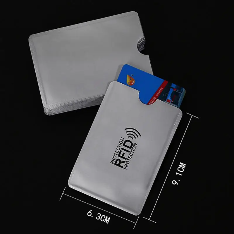 

RFID Blocking Reader Lock Bank Credit Card Protector Shielding Bag Sleeve Holder For Anti-theft Protection Safty Pack