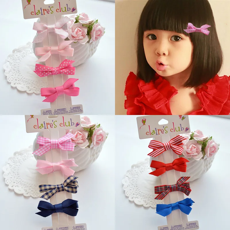 New Fashion Classic British style Girls Hairpins Set Plaid Cloth
