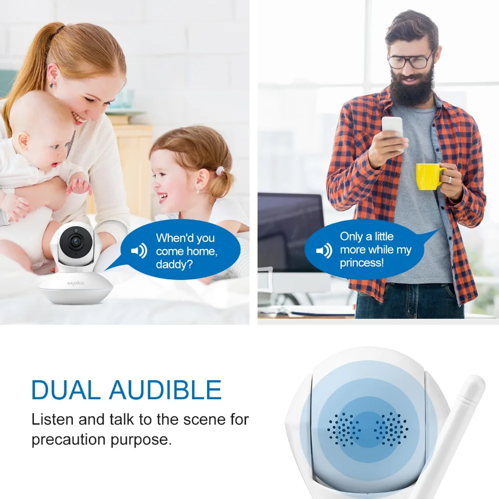 SANNCE RU Клиренс 720P 915 МГц Детский Монитор умная Беспроводная сигнализация WiFi ip